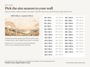 Watercolor Twin Rainbow Valley Wall Mural, image 4