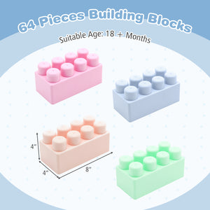 64 pcs Building Blocks for Toddlers Educational Toy - Safe Materials