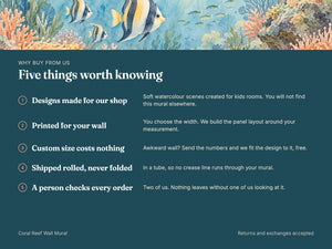 Watercolor Coral Reef Ocean Wall Mural, image 10