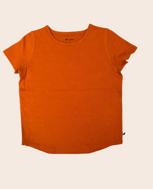 All-Day Tee in Chili for babies, shown from angle 4, featuring a vibrant red color and soft fabric.