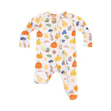 Autumn Pumpkins - 2 Way Zipper Footie