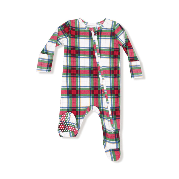 Holiday Plaid - 2 Way Zipper Footie
