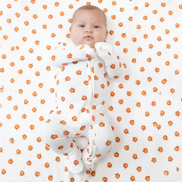 Little Pumpkins 2 Way Zipper Footie for babies, perfect for comfortable sleep and cozy bedding.