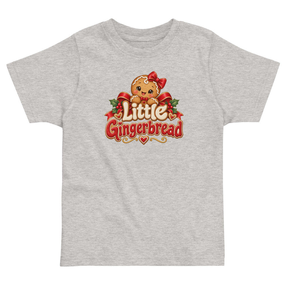 Little Gingerbread toddler t-shirt in white, front view