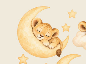 Sleeping Lion Cub Moon and Clouds Wall Decals, Set of 15, image 4