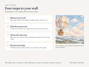 Watercolor Bear Hot Air Balloon Wall Mural, image 6