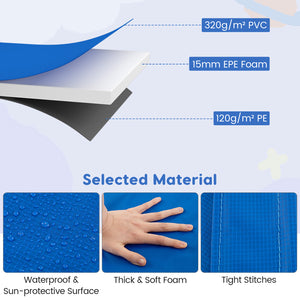 Blue 15 Feet Trampoline Pad Replacement with Fixing Straps for safety, ideal for toys and hobbies.
