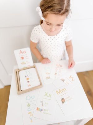 Colorful Letter Sounds Phonics Flashcards for babies, promoting early learning through play.