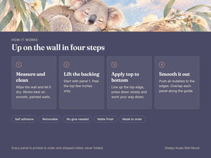 Watercolor Sleepy Koala Wall Mural, image 9