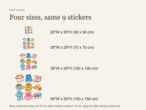 Cute Clothes Wall Decals, Set of 9, First Words Stickers, image 5