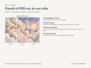 Watercolor Cloud Bunny Wall Mural, image 8