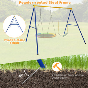 660 LBS Extra-Large A-Shaped Swing Stand with Anti-Slip Footpads (Without Seat)