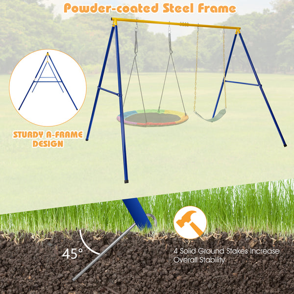660 LBS Extra-Large A-Shaped Swing Stand with Anti-Slip Footpads (Without Seat)