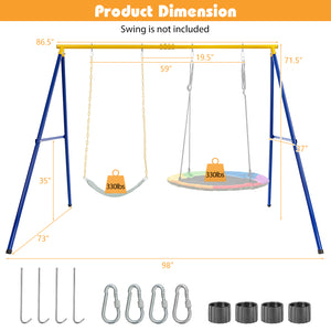 660 LBS Extra-Large A-Shaped Swing Stand with Anti-Slip Footpads (Without Seat)