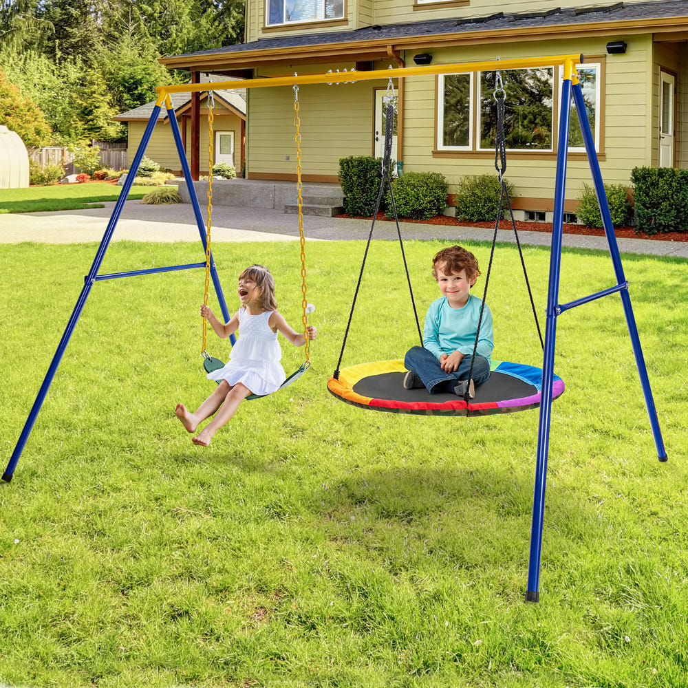 660 LBS Extra-Large A-Shaped Swing Stand with Anti-Slip Footpads (Without Seat)