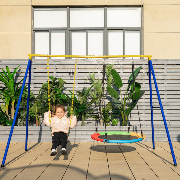 660 LBS Extra-Large A-Shaped Swing Stand with Anti-Slip Footpads (Without Seat)