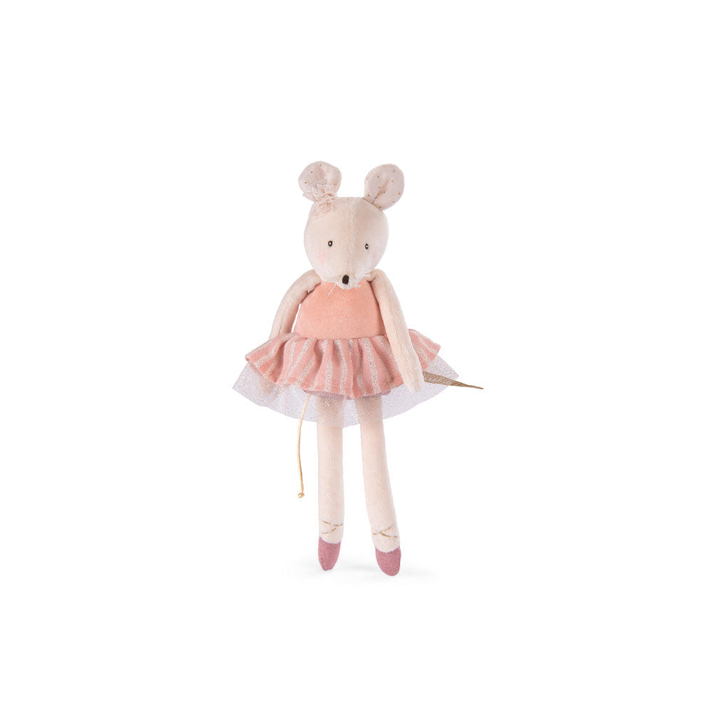 Pink mouse plush toy from The Little School of Dance by Moulin Roty, perfect for cuddles and imaginative play.