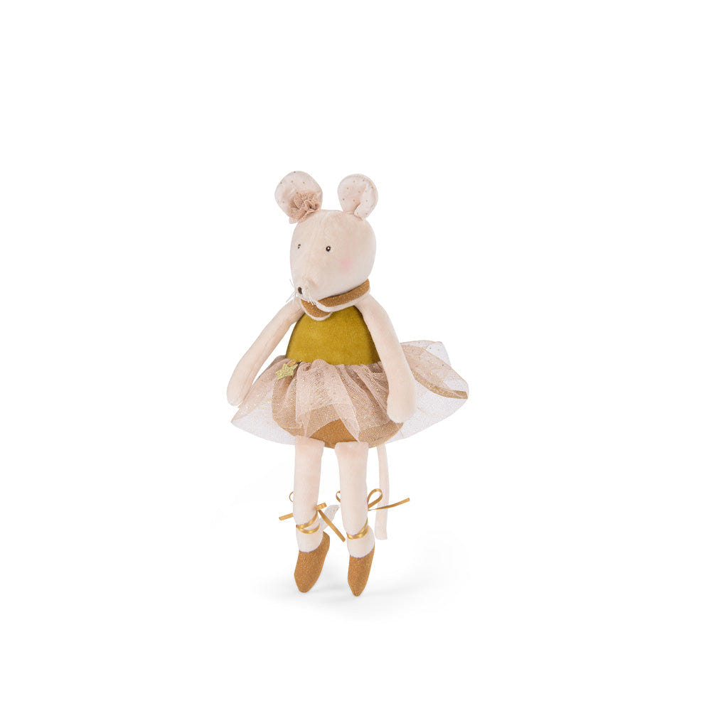 Musical mouse toy from Moulin Roty, perfect for babies, encouraging play and dance with enchanting melodies.
