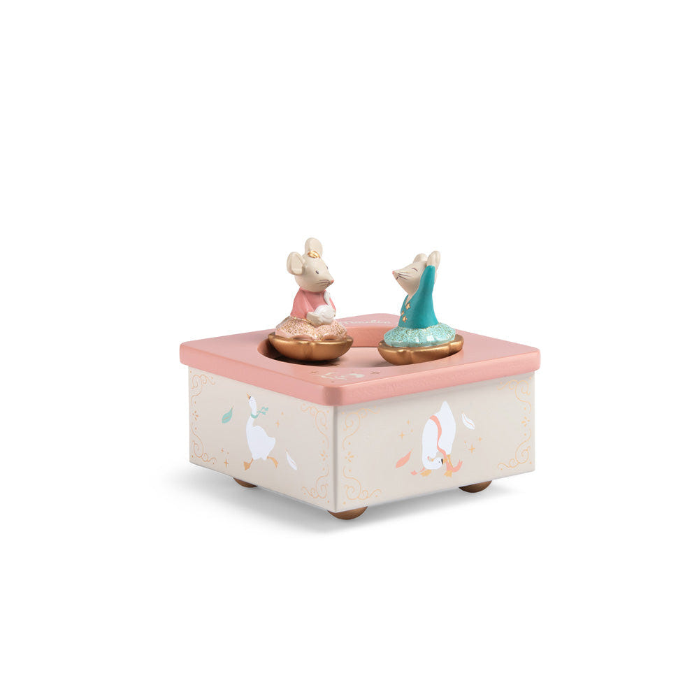 Musical box from Moulin Roty, The Little School of Dance, perfect for a baby's room decor.
