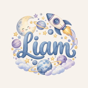 Personalised Space Rocket Name Wall Decal, image 3