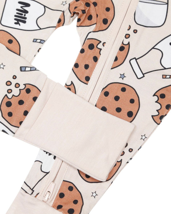 Bamboo Zip Romper | Milk & Cookies - MOOGCO Baby