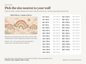 Watercolor Rainbows on Clouds Wall Mural, image 4