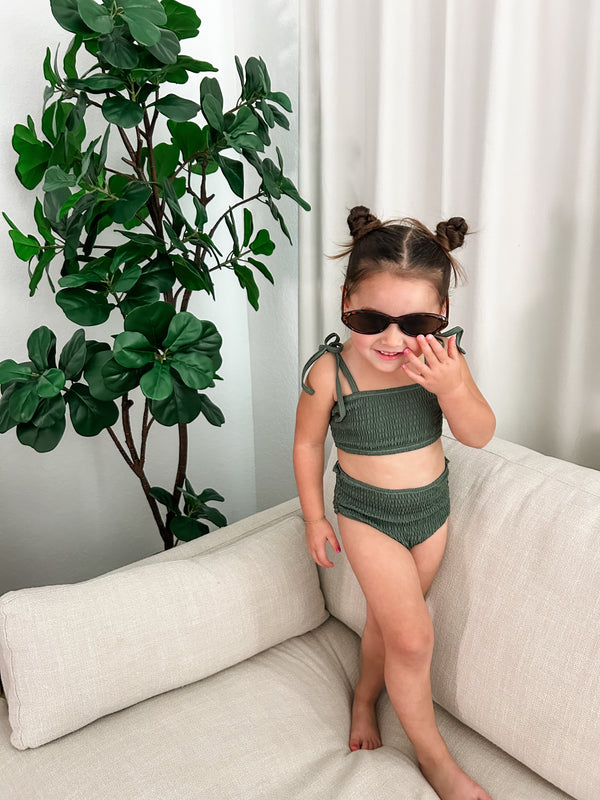 Girls Smocked Bikini Set