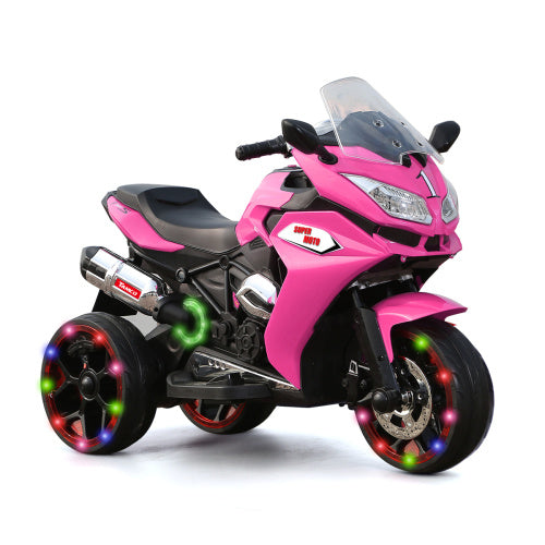 Kids' 12V Electric Motorcycle with Light-Up Training Wheels