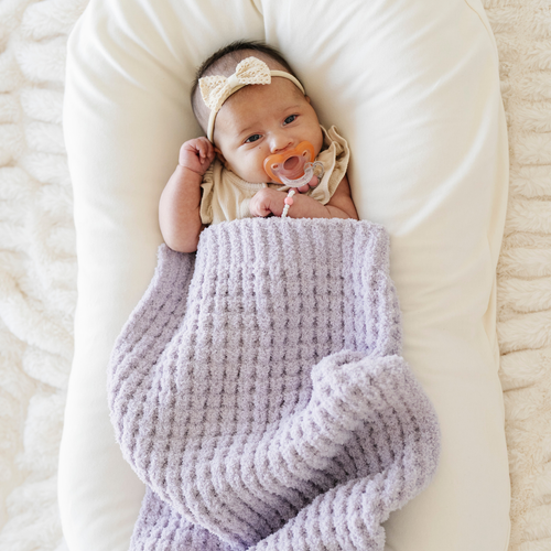 Waffle knit mini blankets for babies, soft and cozy, perfect for swaddling or cuddling.