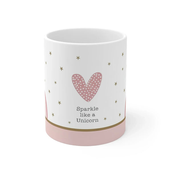Pink Rainbow Mug | Sparkle Like a Unicorn | Personalized Name
