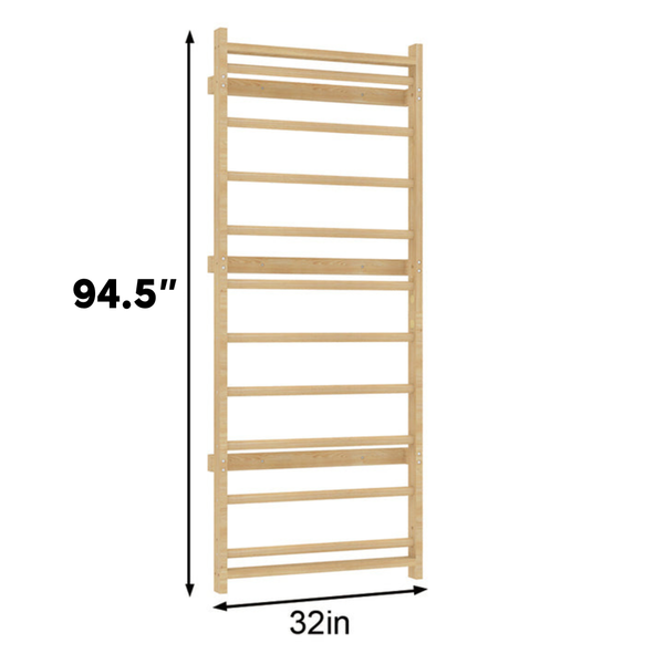 Add-On Ladder Wall Panel for 95" Modular Walnut - stylish indoor baby product for safe climbing and play.