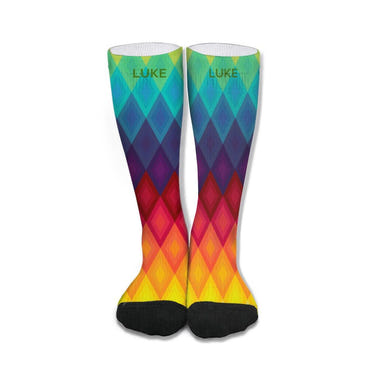Personalized Colorful Rainbow Silly Socks | High Quality Mid-Calf Socks