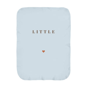 Personalize the Little Name swaddle blanket in sky with your baby's name