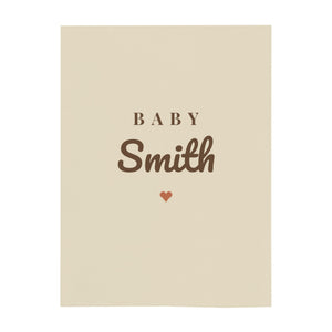 Baby Surname minky baby blanket in oat