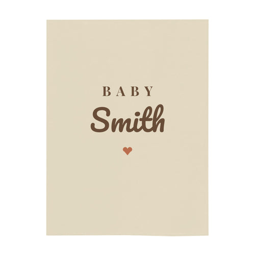 Baby Surname minky baby blanket in oat