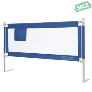 69.5 Inches Toddler Bedrail with Anti-Collision Cotton and Side Pocket-Blue Gray Bed Rails