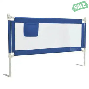 69.5 Inches Toddler Bedrail with Anti-Collision Cotton and Side Pocket-Blue Gray Bed Rails