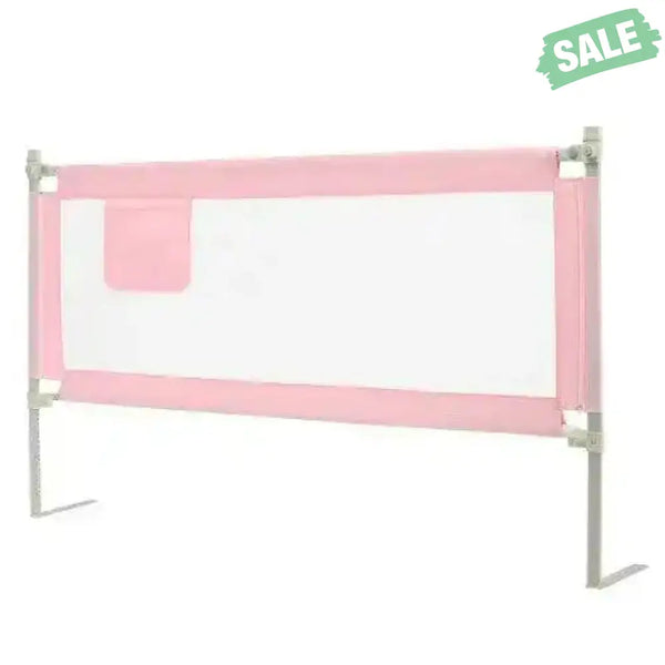 69.5 Inches Toddler Bedrail with Anti-Collision Cotton and Side Pocket-Blue Gray Bed Rails