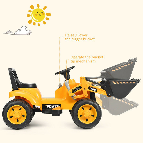 ãOnly for PlusãKids Ride On Excavator Digger 6V Battery Powered Tractor-Yellow