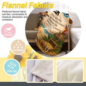 Personalized Pirate Treasure Throw Blanket for Kids | Soft Flannel Fleece Custom Name Gift