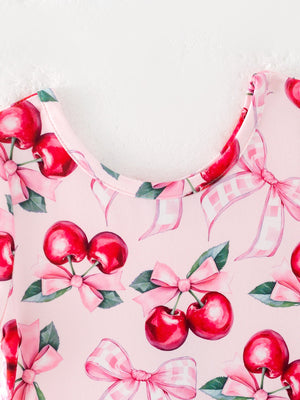 Bow Cherry Cute Girls Dress
