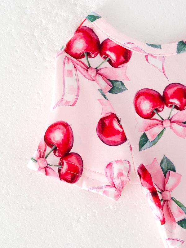 Bow Cherry Cute Girls Dress