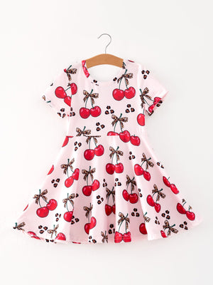 Cherry Milk Silk Girls Dress