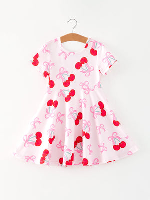 Cherry Pattern Vibrant Girls Dress