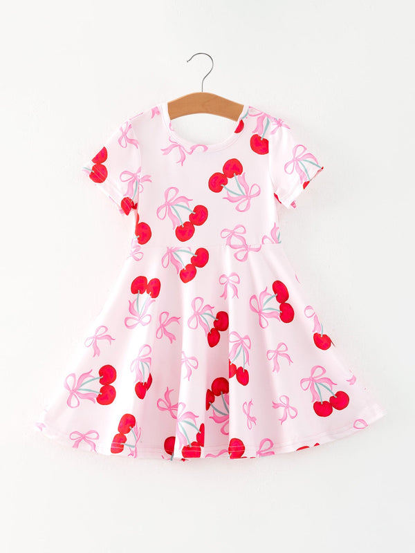 Cherry Pattern Vibrant Girls Dress