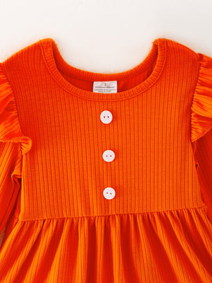 Girls Fall Pumpkin Print Set