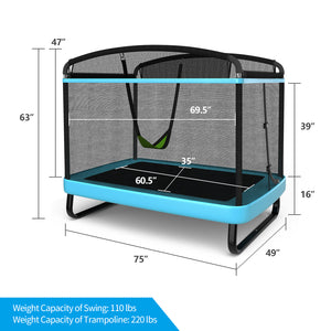 6 Feet Kids Entertaining Trampoline with Swing Safety Fence