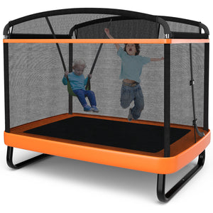 6 Feet Kids Entertaining Trampoline with Swing Safety Fence