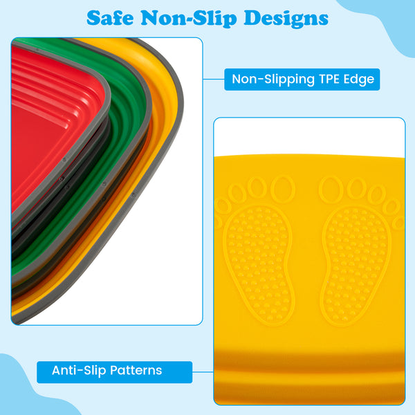 6 Pieces Kids Stepping Stone Square Balance Blocks Indoor Outdoor