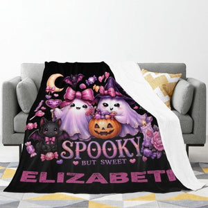 Personalized Halloween Ghost Blanket – Spooky But Sweet Custom Name Fleece Throw